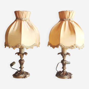 Pair of bedside/table lamps - gilded bronze