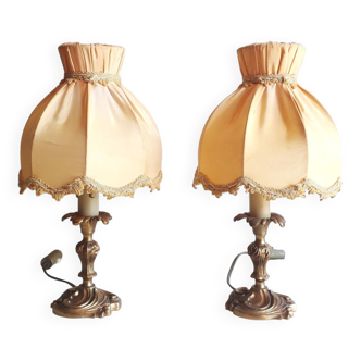 Pair of bedside/table lamps - gilded bronze