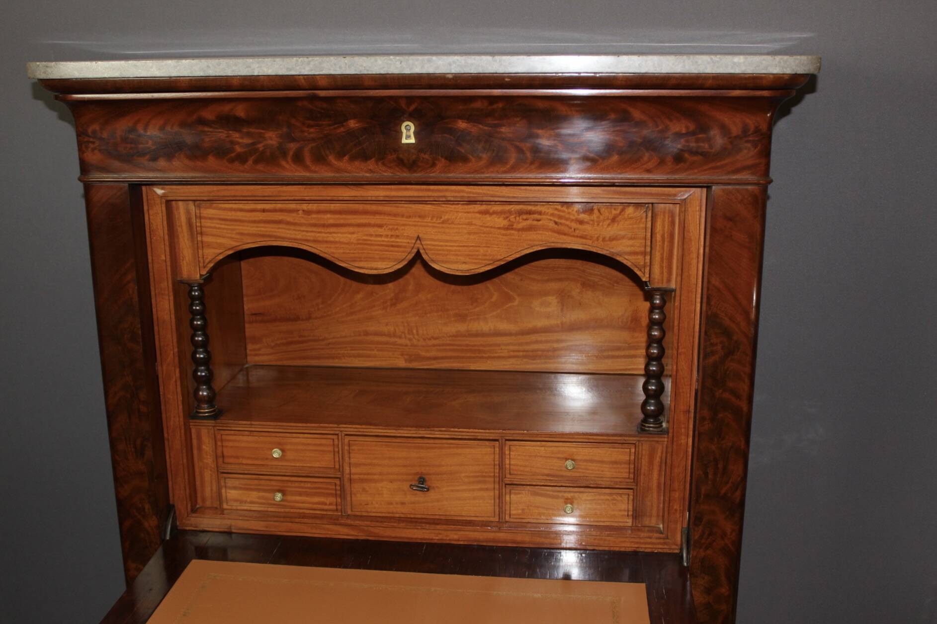 Charles X Secretary in Mahogany and Maple, early 19th century