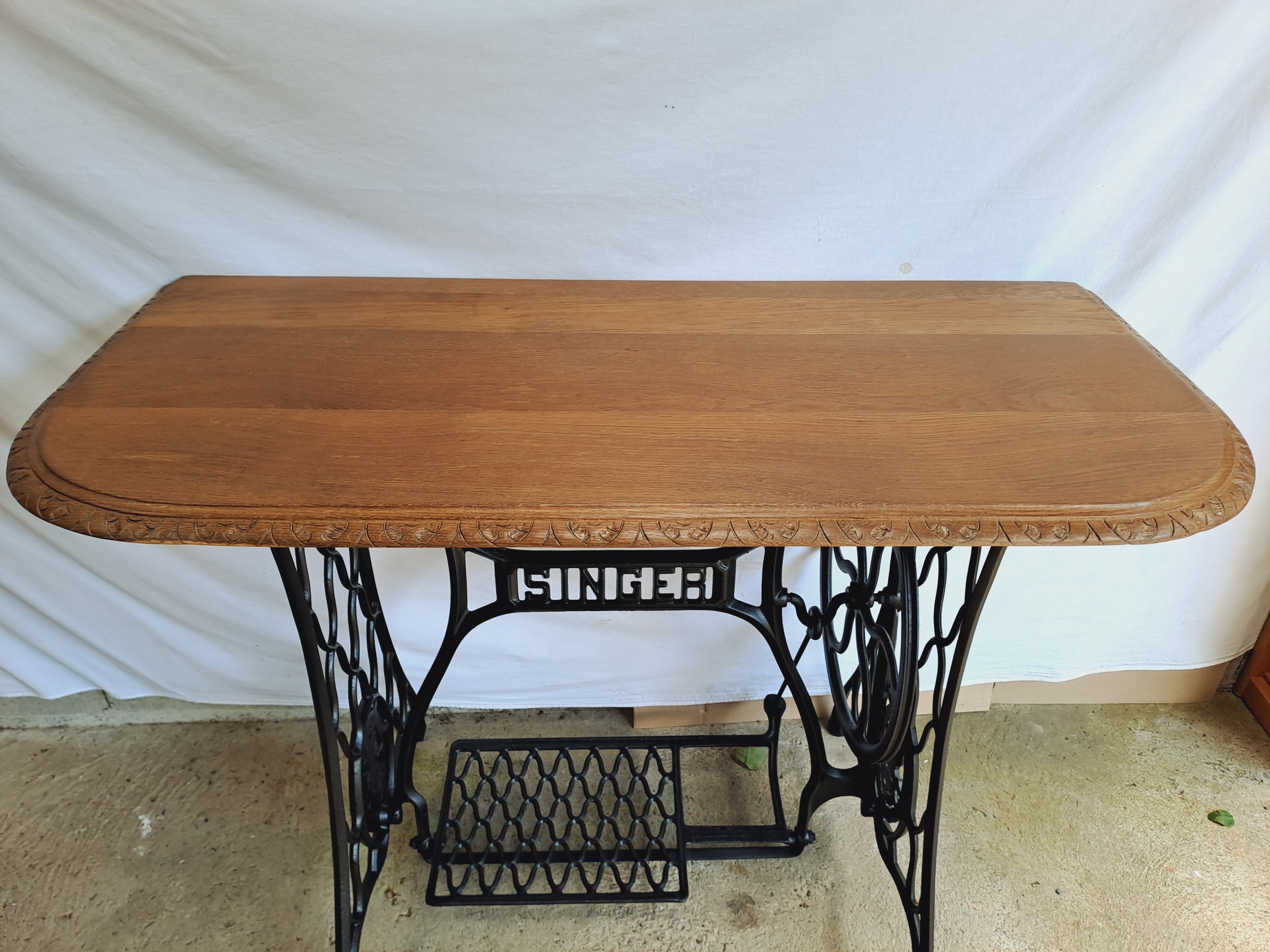 Cast iron and wood console