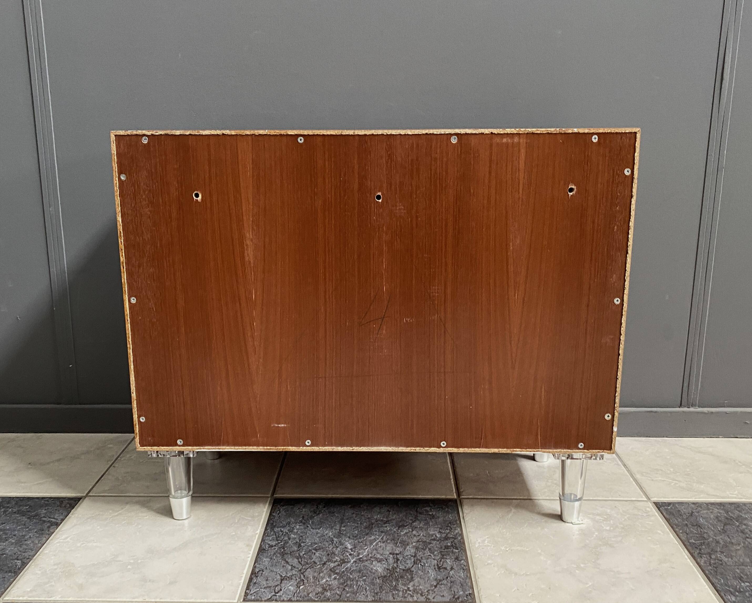 Teak chest of drawers 1970s with perspex handles
