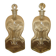Pair of antique pinched decanters circa 1900 for serving whisky, bourbon, vodka, gin.