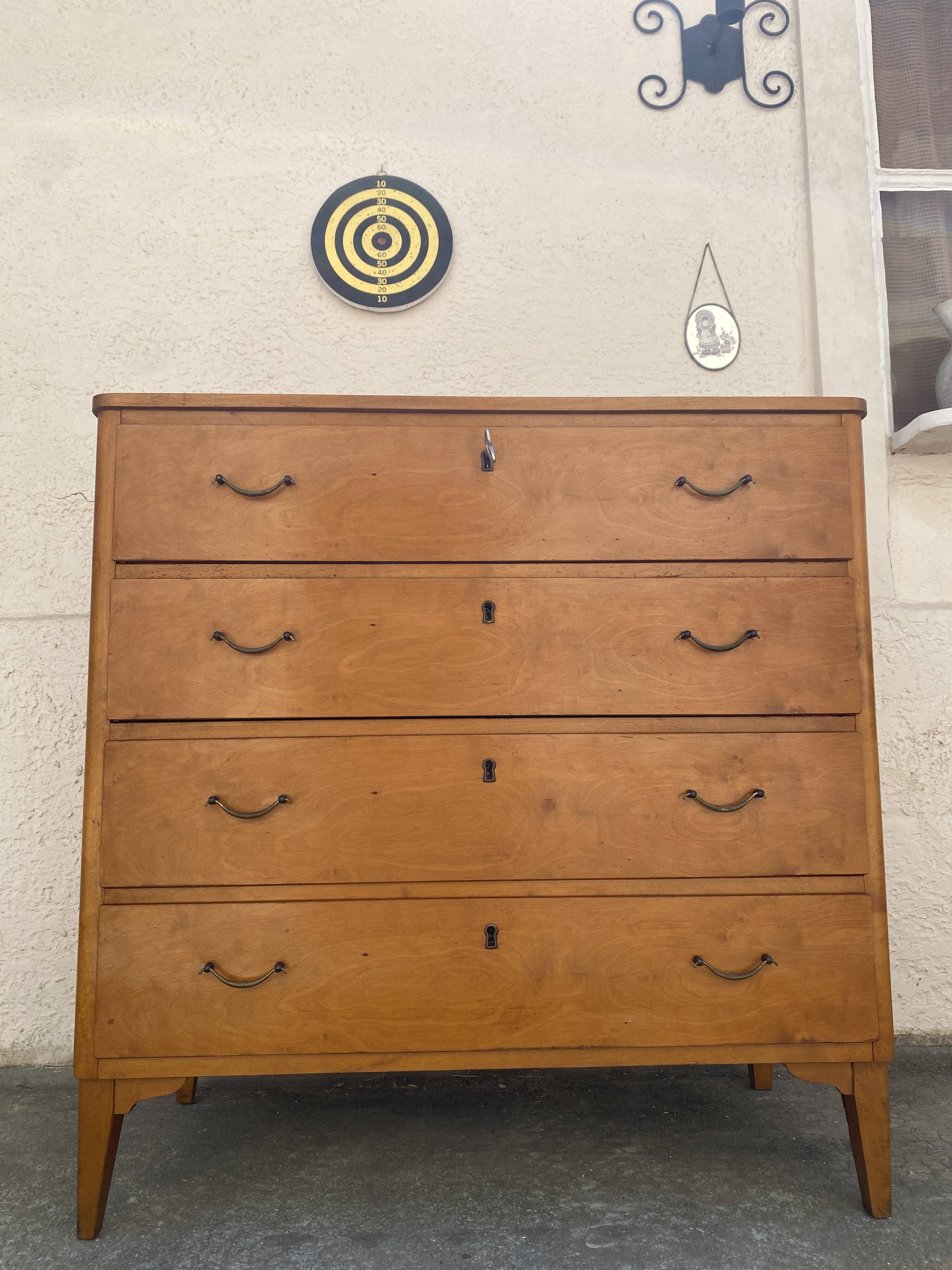Commode suédoise vintage en bouleau années 50