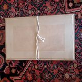 Long rectangular natural wood mirror 30x47cm