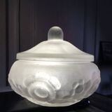 Art deco molded glass candy box / powder box - kr