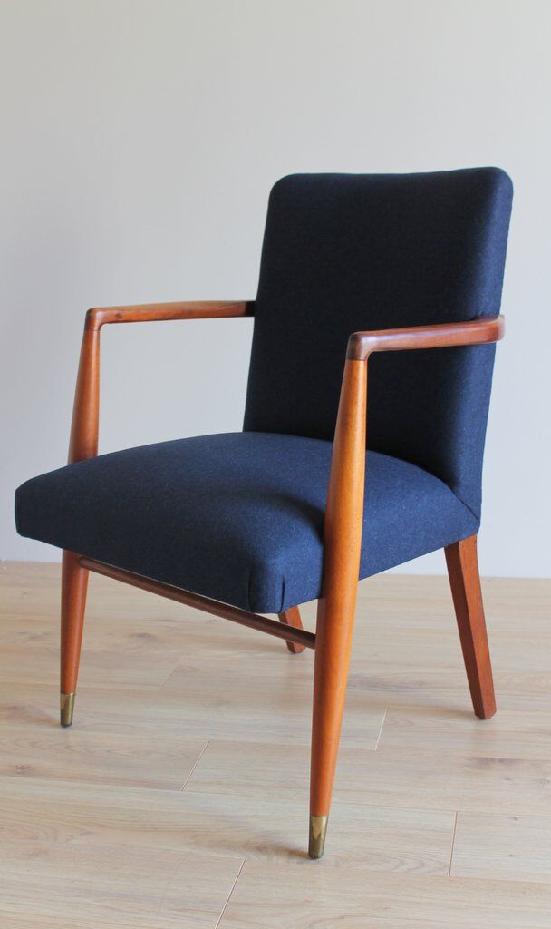 Scandinavian 60's navy blue armchair
