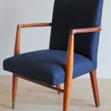 Scandinavian 60's navy blue armchair
