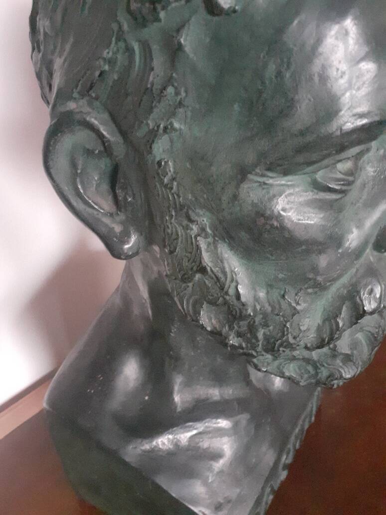 Large plaster bust of Louis Pasteur