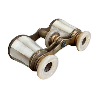 Opera binoculars in Mother-of-Pearl and Brass - authentic - Early XXth - France