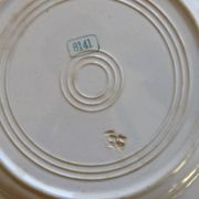 6 plates vintage faïence ivoire liserées dorés