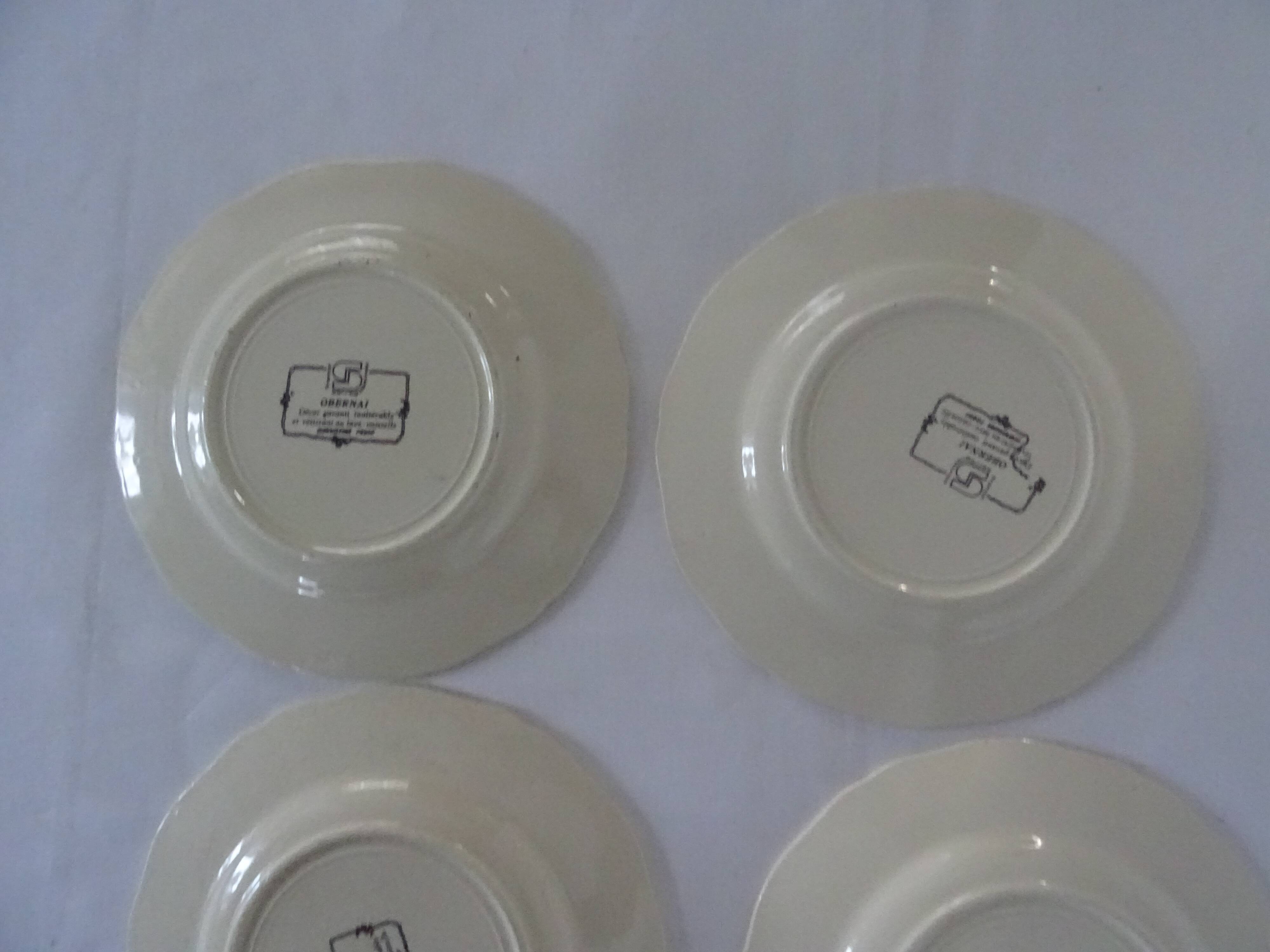 6 dessert plates LOUX Obernai 557112 sarreguemines
