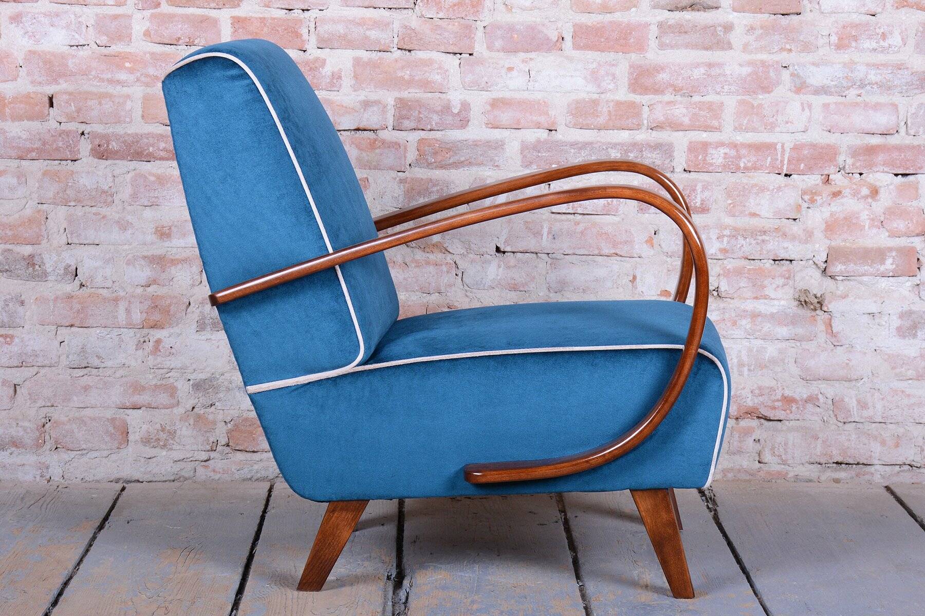 Art Deco Armchairs attributed to J. Halabala for Up Závody, Czech, 1940s, Set of 2