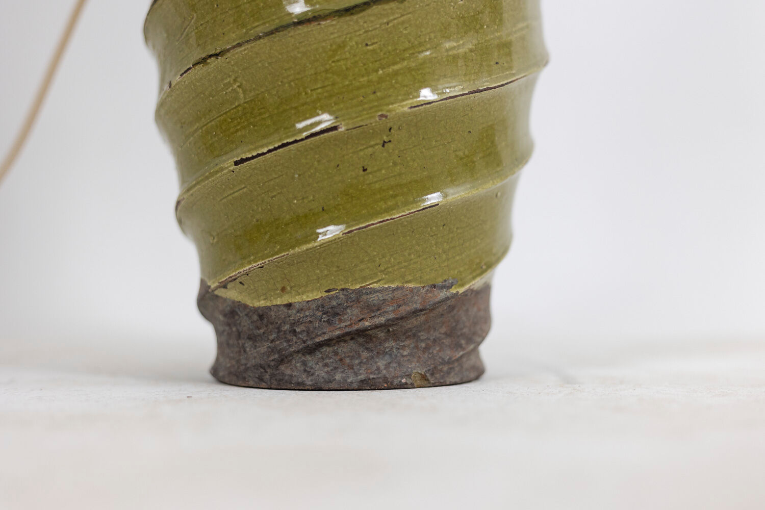 Twisted ceramic lamp, 1950s