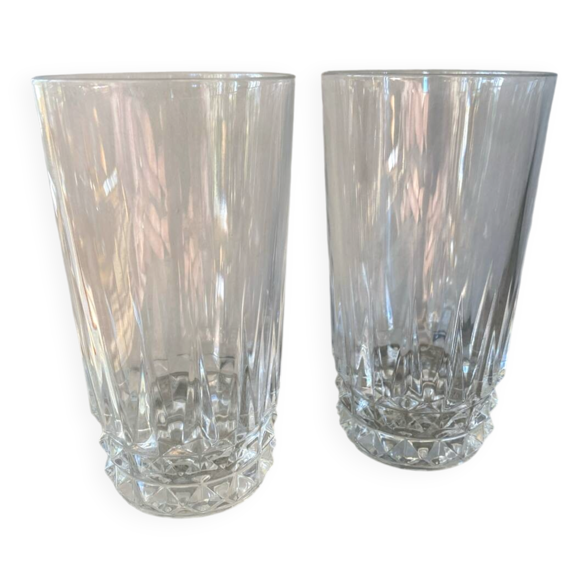 2 large glasses Crystal d'Arques model Tuileries VILLANDRY