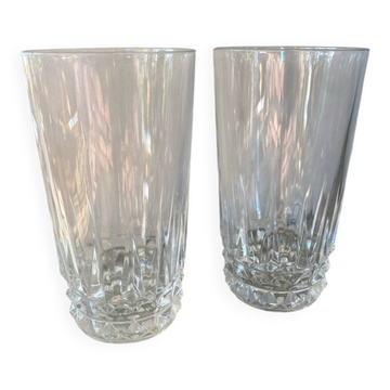 2 large glasses Crystal d'Arques model Tuileries VILLANDRY
