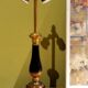 Lampes de table en tôle émaillée noire et bronze doré du 20e siècle avec abat-jour en soie, ensemble de 2.