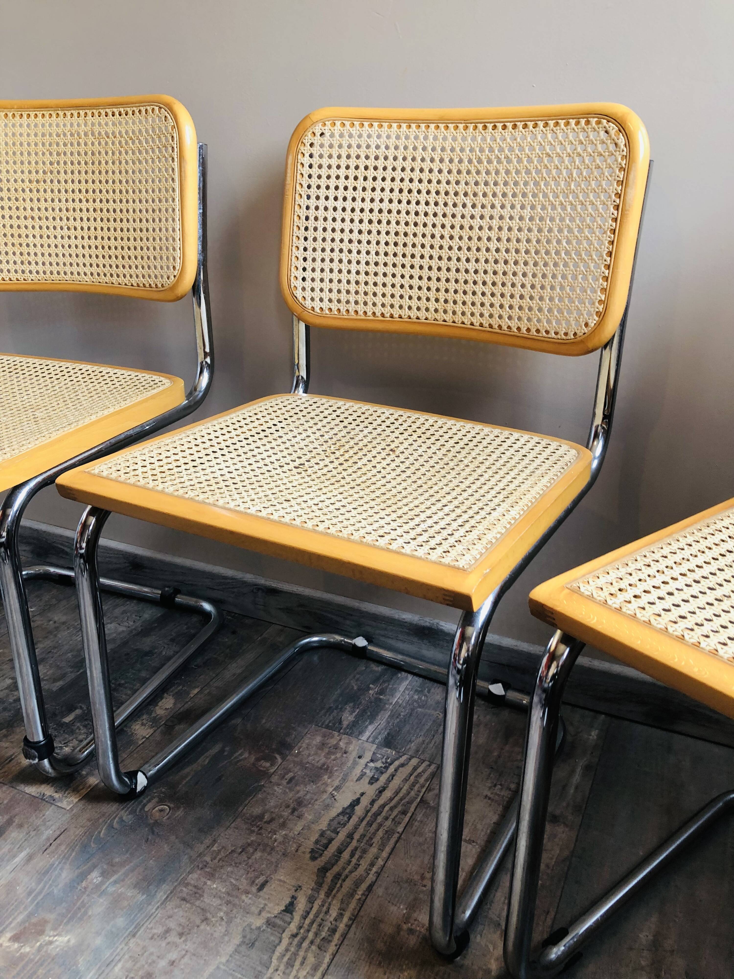 6 chaises B32  de Marcel Breuer - fabrication italienne