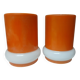 2 Abats-jours en opaline orange et blanche année 70