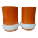 2 Abats-jours en opaline orange et blanche année 70