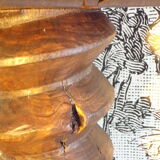 Old carved wooden presentation column h=150 cm