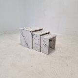 Set of 3 Italian Marble Nesting Tables, 1980s