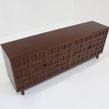 Buffet crédence brutaliste espagnol vintage des années 1970