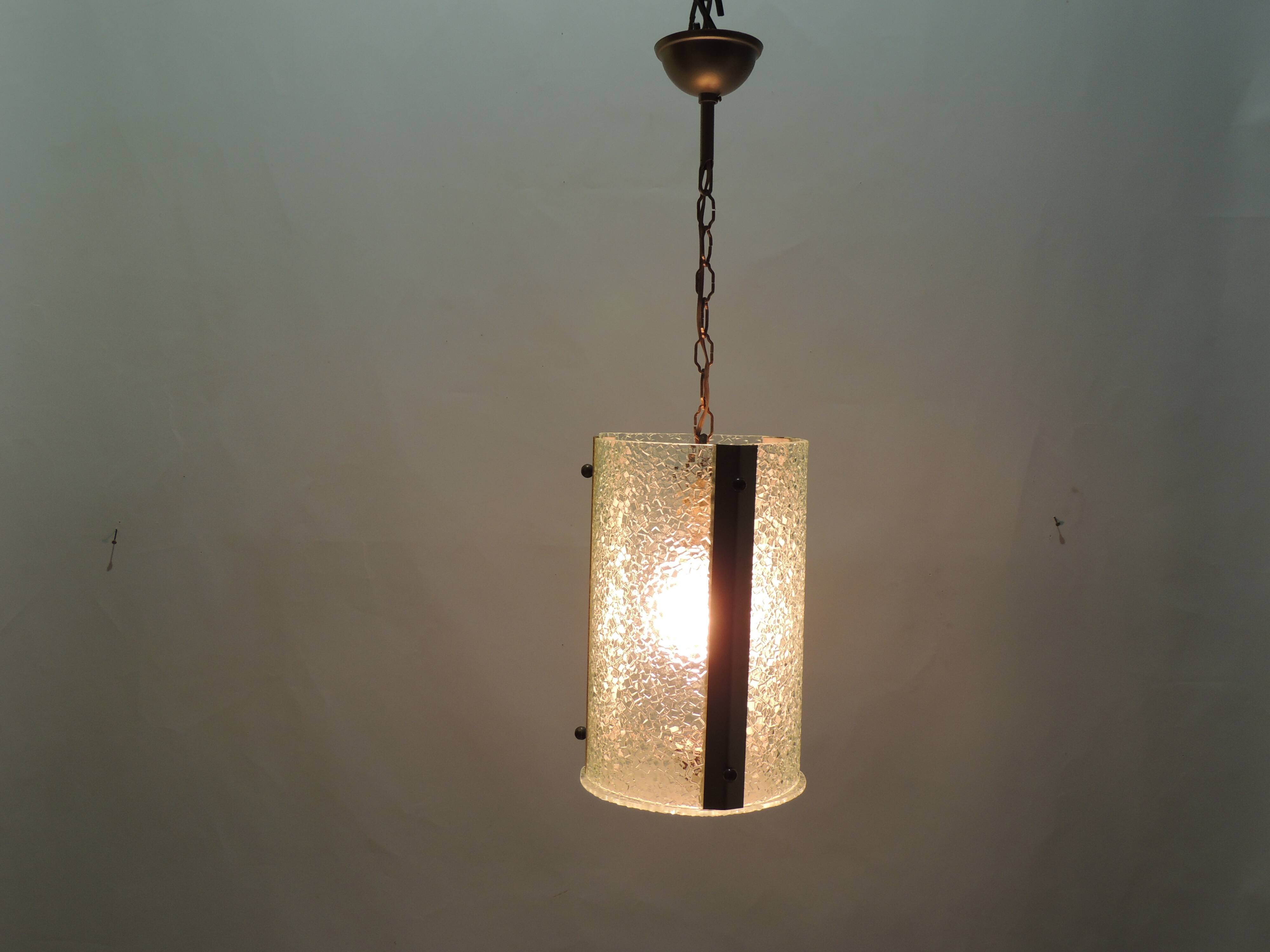 Suspension verre style lanterne vintage