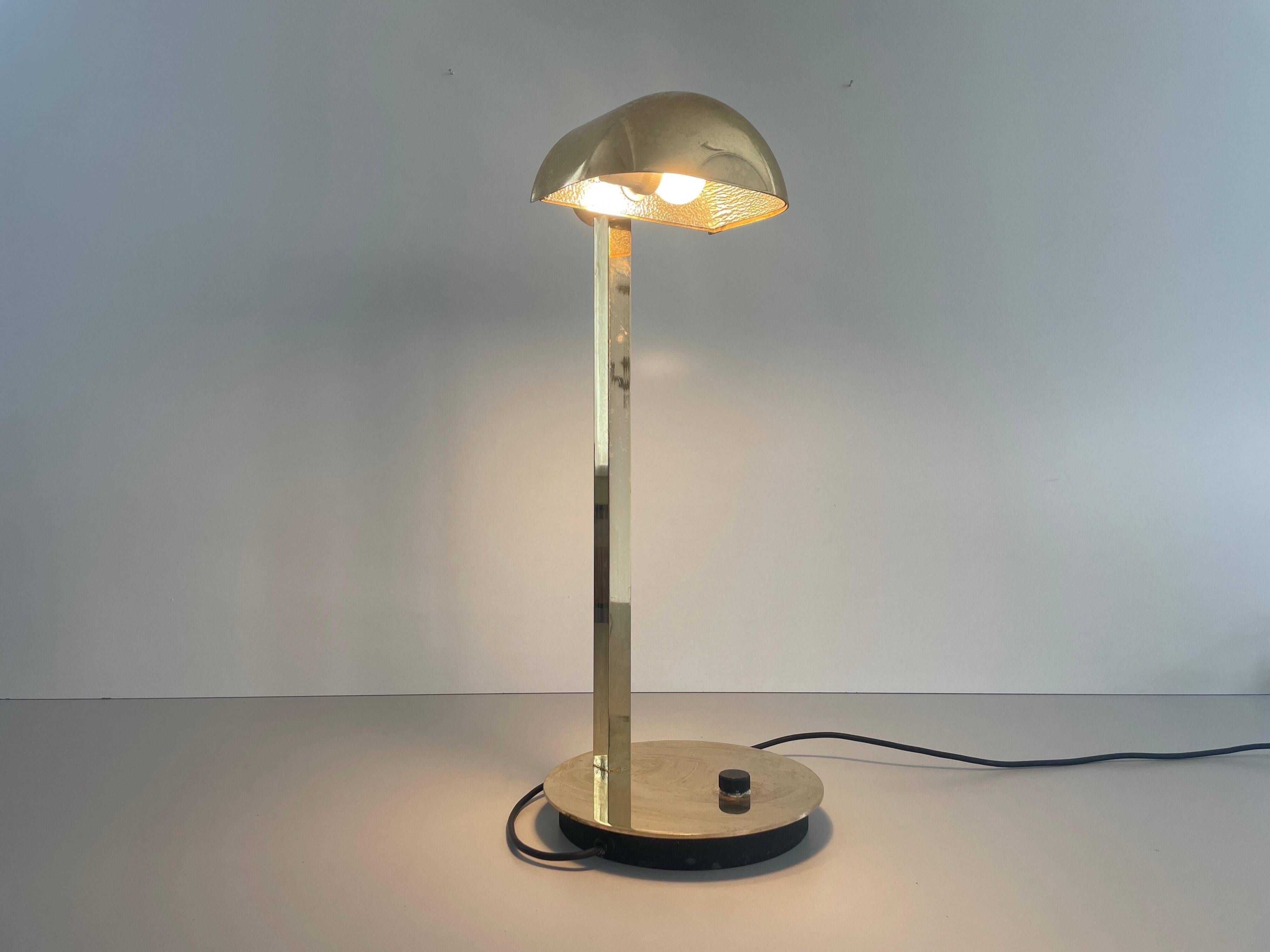 Large modernist desk lamp in brass by Hillebrand, 1960s, Germany.