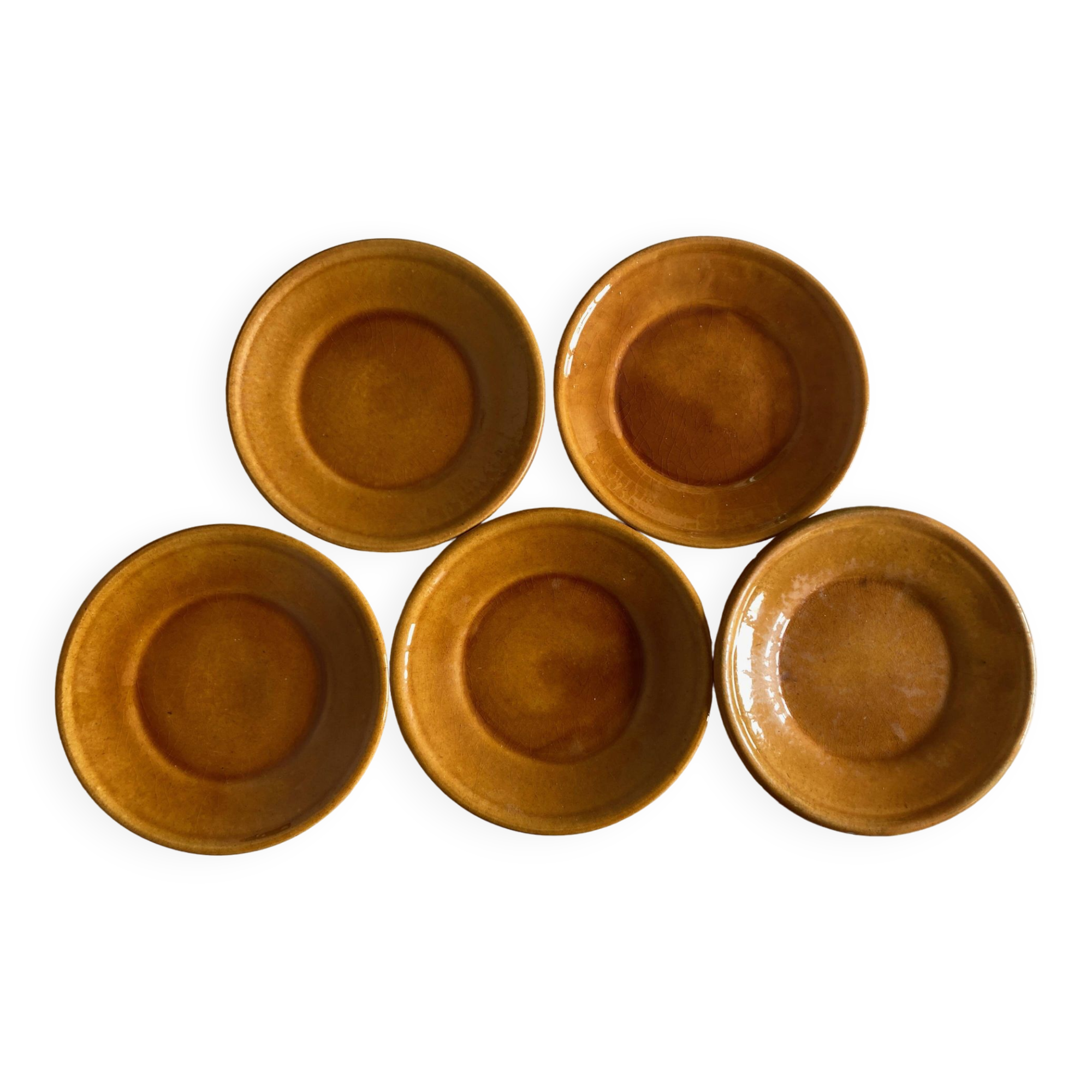 Set de 5 assiettes XS en terre vernissée de Biot 1960