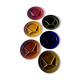 Set of 6 Sarreguemines plates for Burgundy fondue