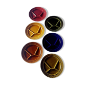 Set of 6 Sarreguemines plates for Burgundy fondue