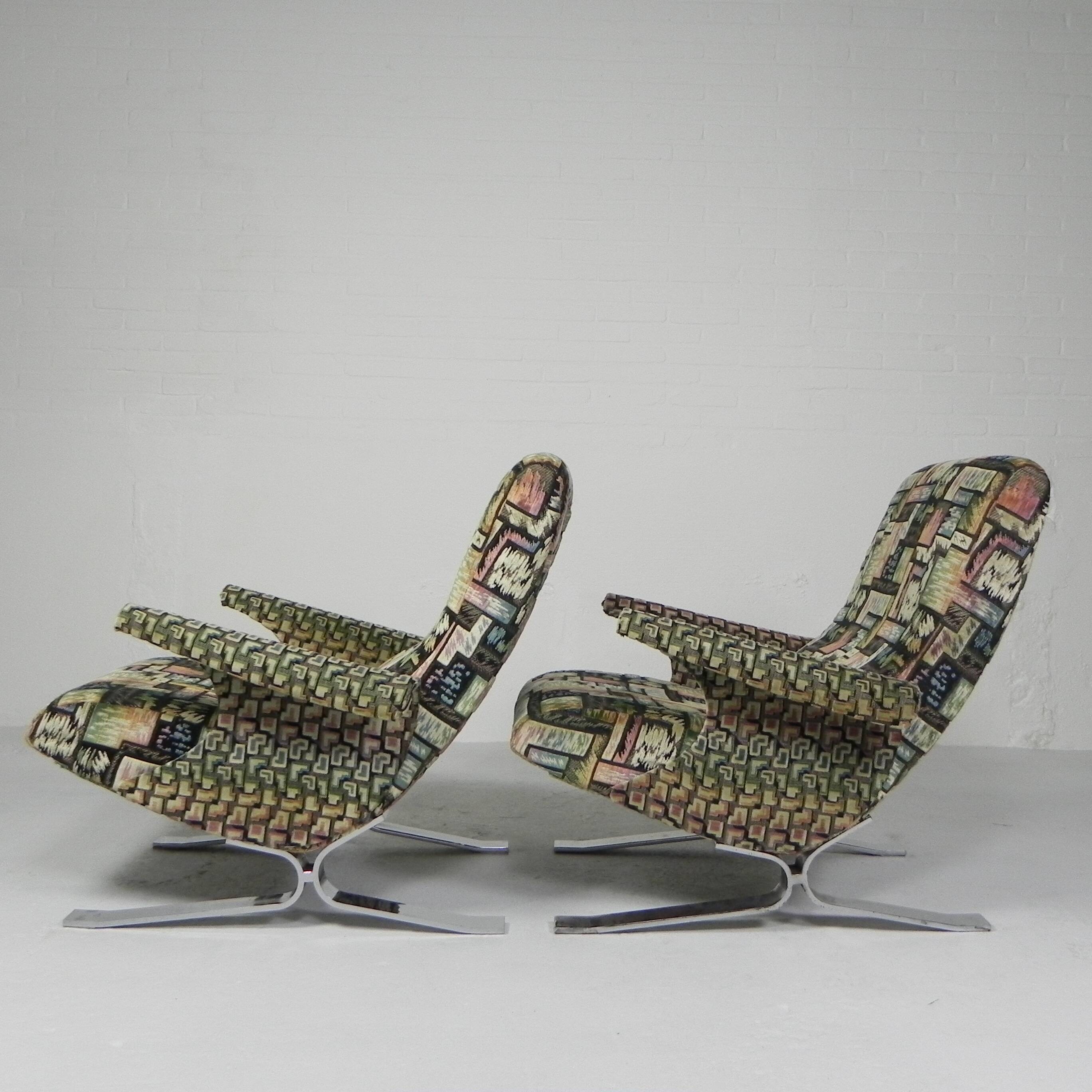 Set of 2 armchairs, Copenhagen model, Francois Letourneur, 1960s