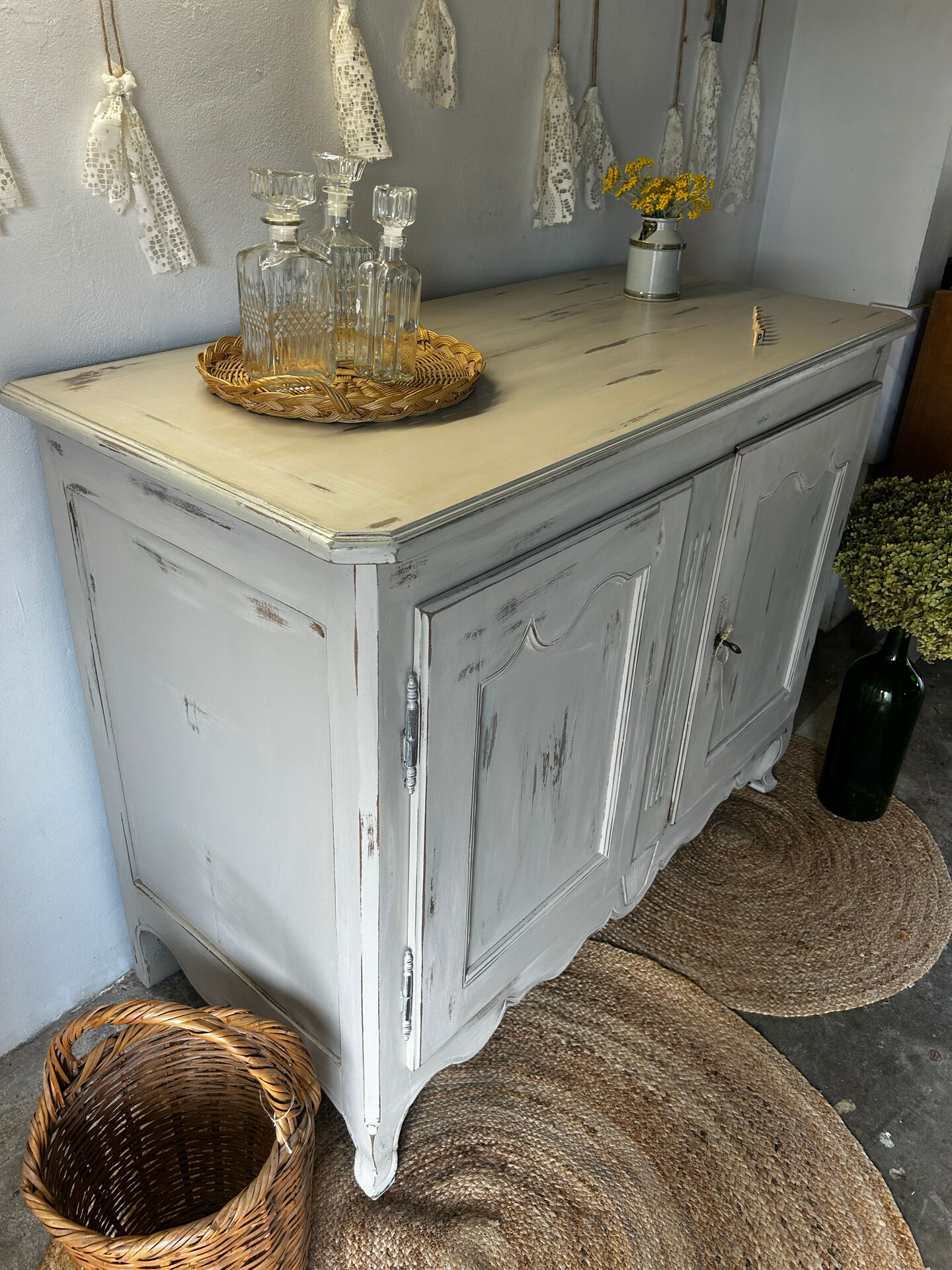 Antique White Patinated Buffet