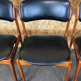 4 chaises en teck des années 70, chaise Erik Buch o.d. møbler Danemark