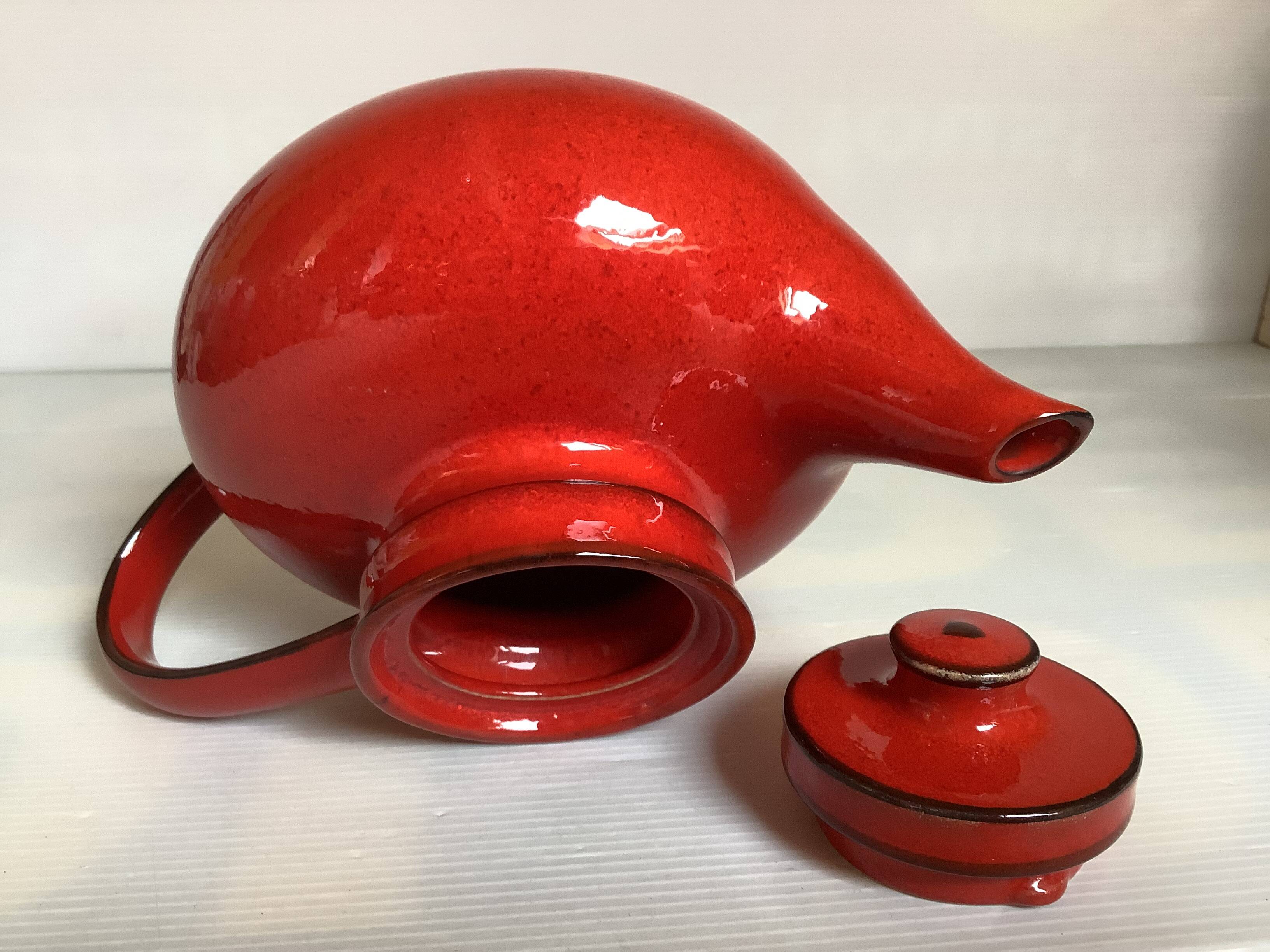Jasba Germany red teapot