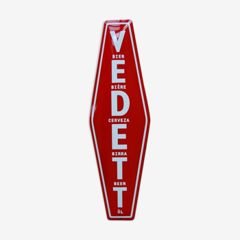 Plaque de la célèbre bière vedett en tôle émaillée