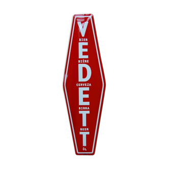 Plaque de la célèbre bière vedett en tôle émaillée