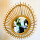Vintage sun mirror in rattan – 60s/70s