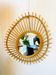 Vintage sun mirror in rattan – 60s/70s