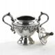 Art Nouveau sugar bowl, silver-plated brass, Germany, early 20th century