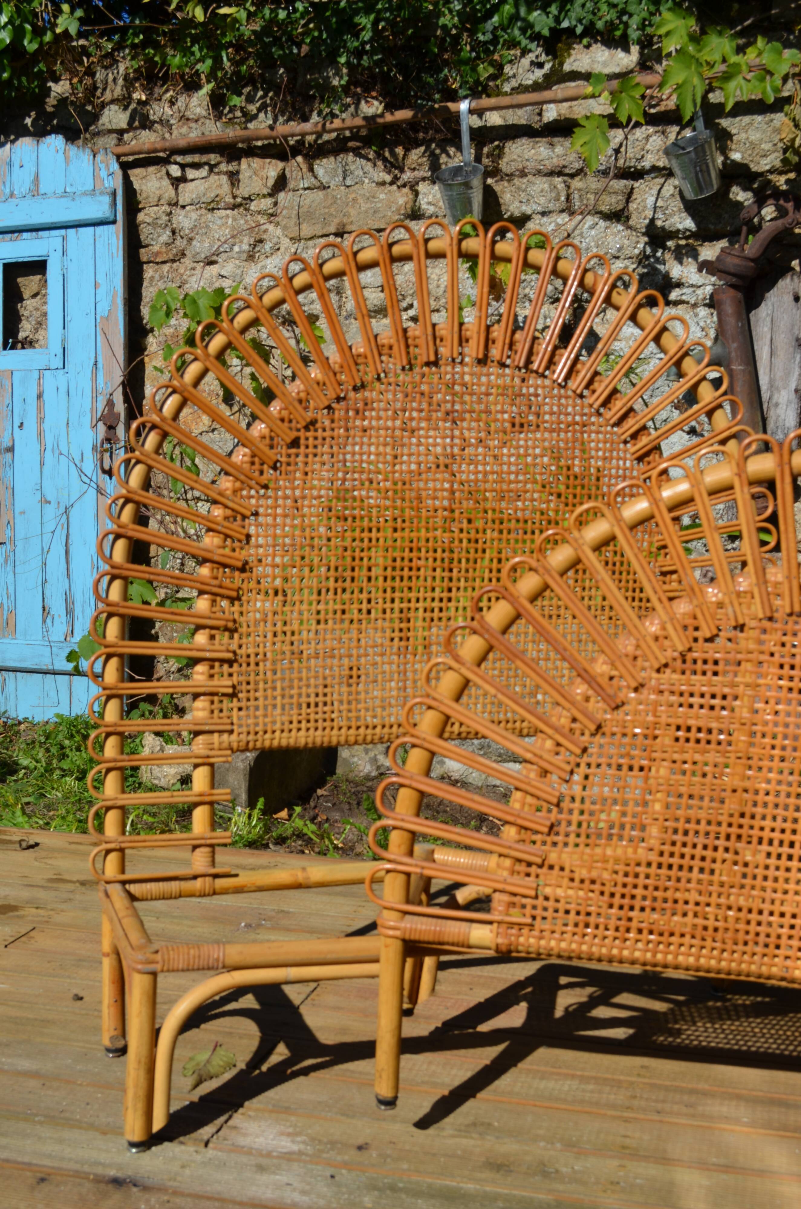 Rattan bed for one place