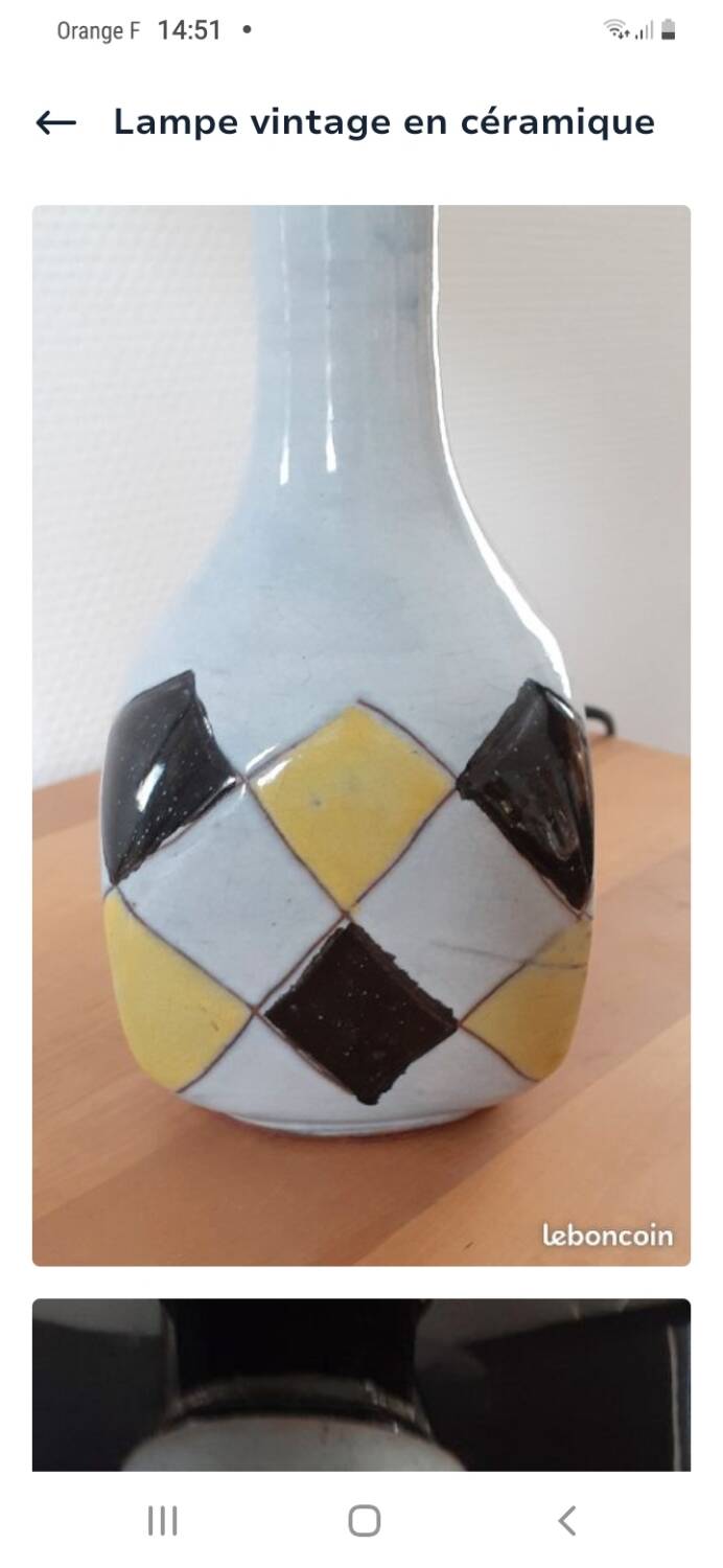 Lampe en céramique années 50