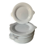 12 blue fish plates, Sarreguemines, 1930s