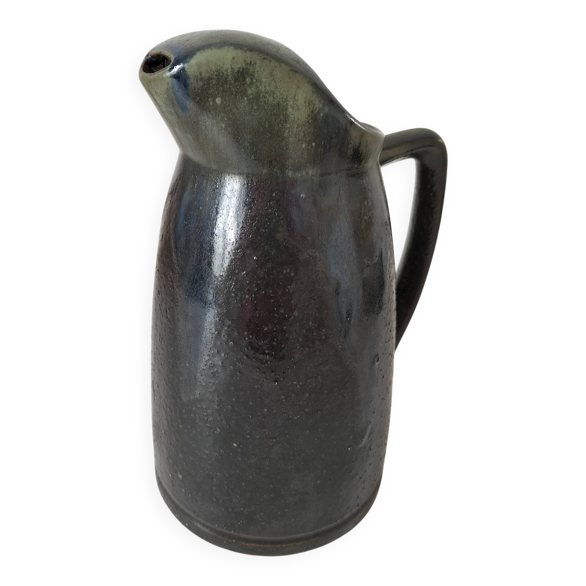 Pichet Denbac flamed stoneware signed with sculptural spout