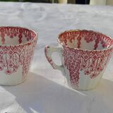 2 Lunéville earthenware coffee cups Tsarine model