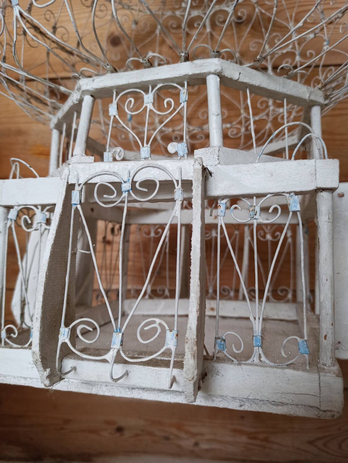 White retro bird cage