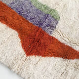 Moroccan Berber carpet Beni Ouarain ecru with colorful patterns 205x132cm