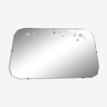 Miroir octogonal Art Déco avec verre biseauté
