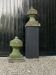 Pair of decorative elements for the tops of pilasters, blue stone, Louis XVI