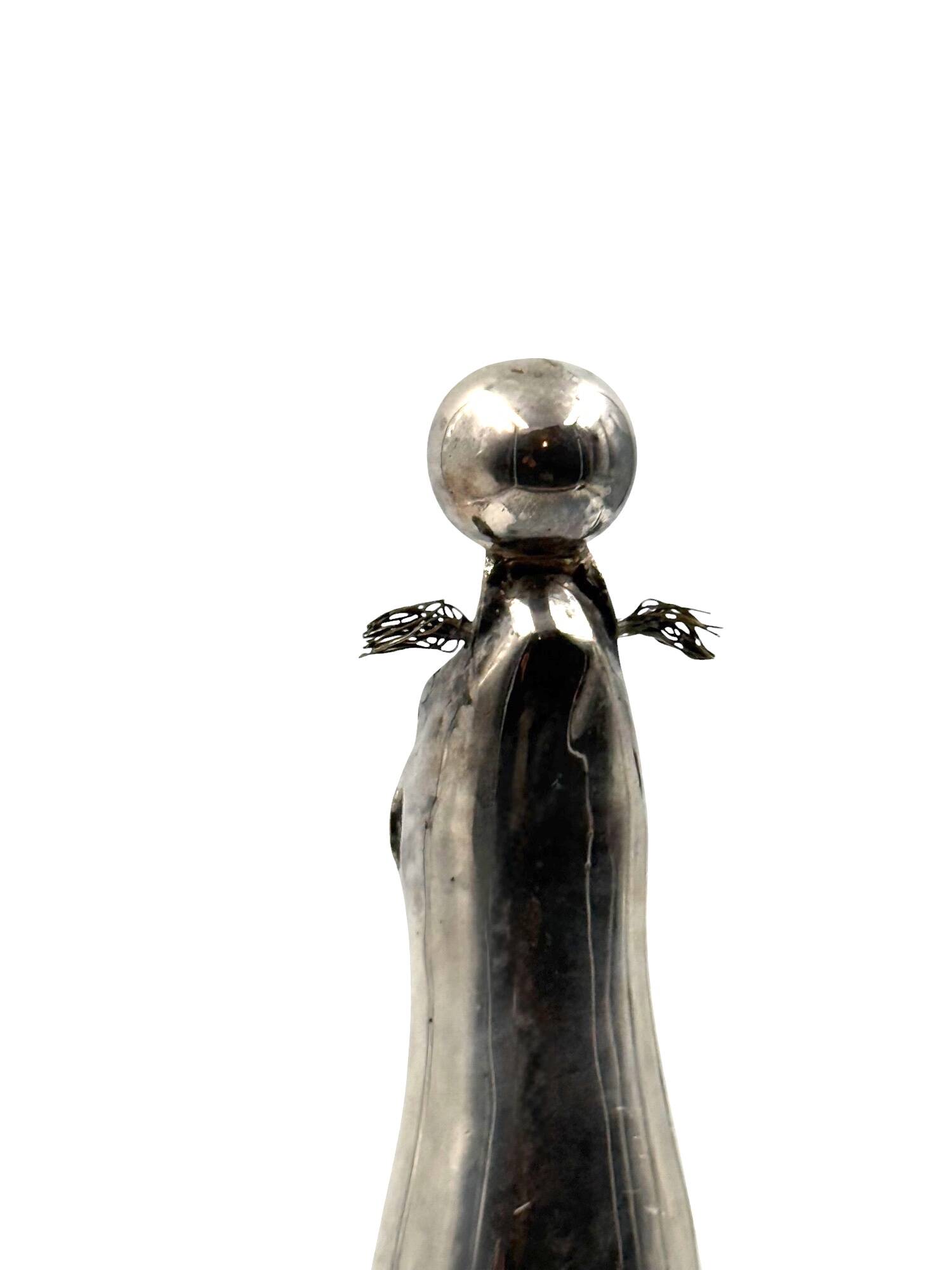 Art deco silverplated brass Seal sculpture, France 1940s